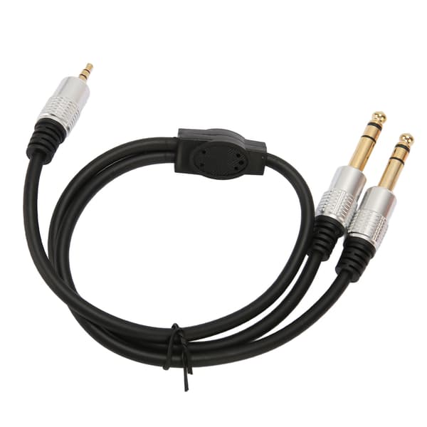 Dubbel 3,5 mm till 6,35 mm Y-splitterkabel Professionell ljudkabel för gitarrteaterutrustning högtalare