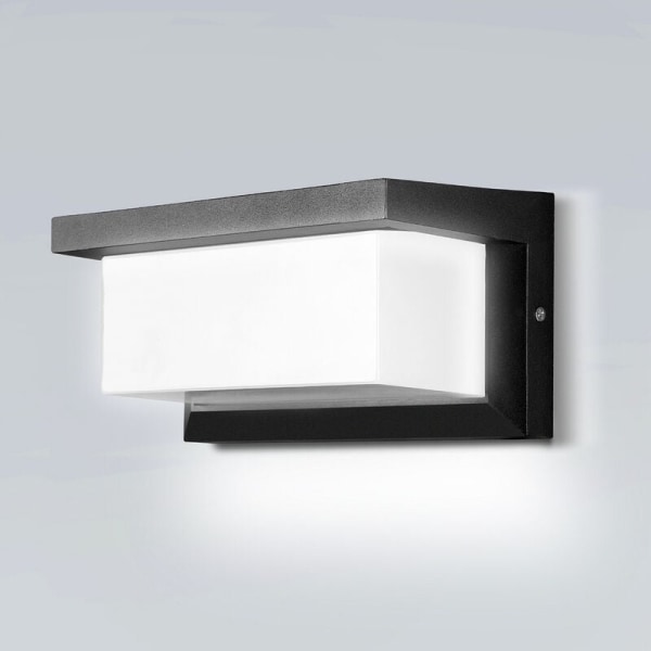 Hengda LED væglampe 18W sensor LED IP65 udendørsbelysning med bevægelsessensor terrasser haver kold hvid - sort, til ind