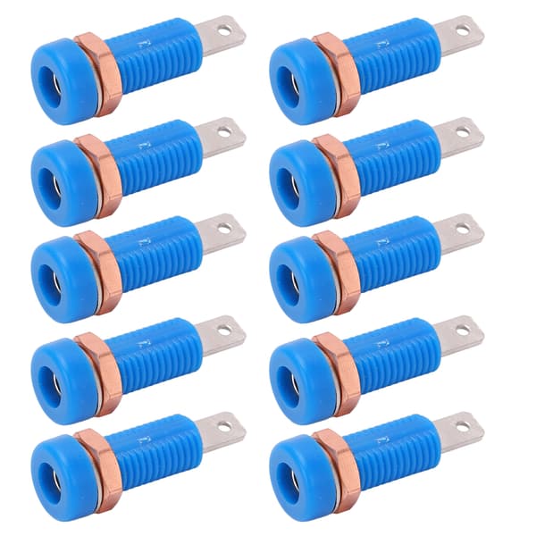 10 stk. 4 mm bananstikfatningsmontering Bindepost-stikadapterpanel Blå til elektroniske instrumenter