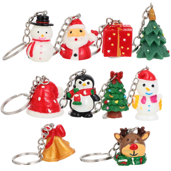 10 stk Metal Nøglering Xmas Nøgleringe Xmas Style Nøgleringe Christmas Key Ornament