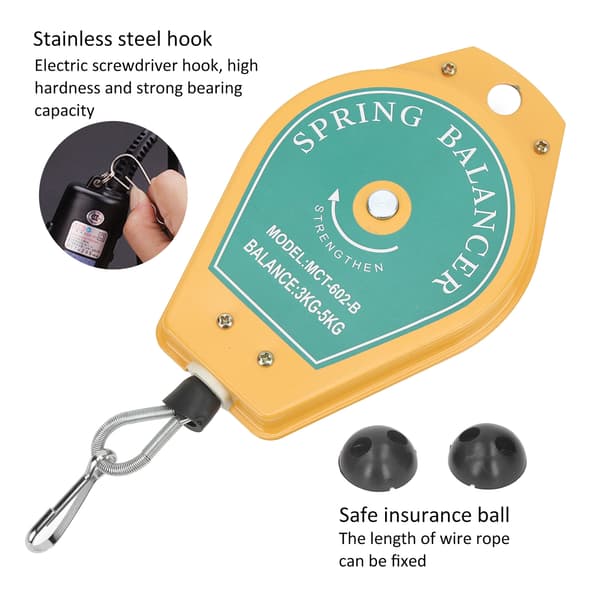 Retractable værktøjsfixtureholder - 3 til 5 kg bæreevne (gul)