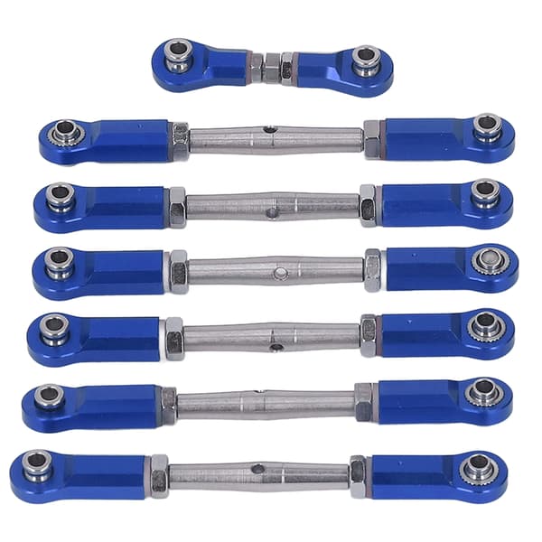 7PCS Metal Justerbart Bindestangsæt til Traxxas 1/10 RC Bil Blå
