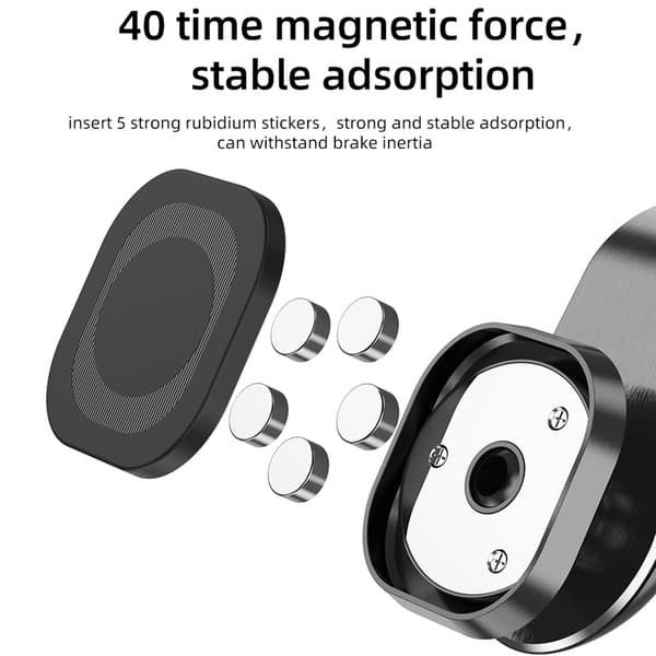 360 graders magnetisk biltelefonholder for luftventilfeste GPS-magnetstativ