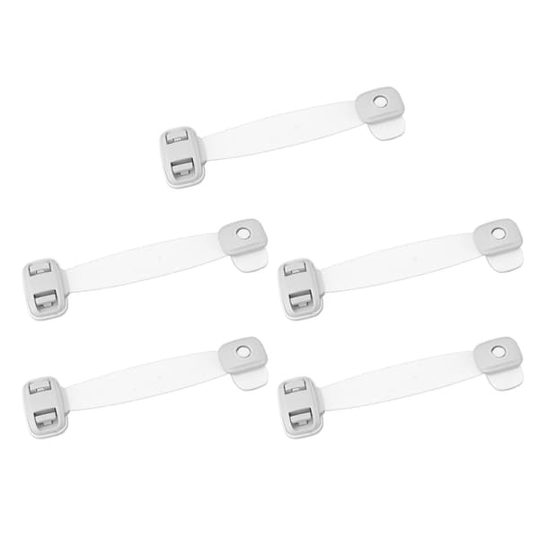 5 st Barnsäkerhetsskåpslås Dubbelknapp Babysäkra Självhäftande Spärrar Klämskydd Multifunktionell Grå
