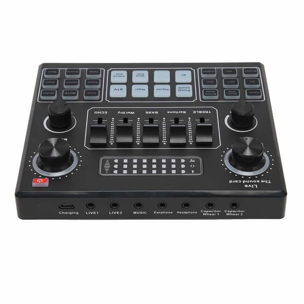 V9 Bluetooth Lydkort Stereo Audio Mixer til Computerspil Mobiltelefon Liveudsendelse