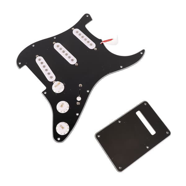 Plektrumskydd Gitarr Scratch Plate Loading Guards med Bakre Täckplatta för Tillbehör till Musikinstrument Svart