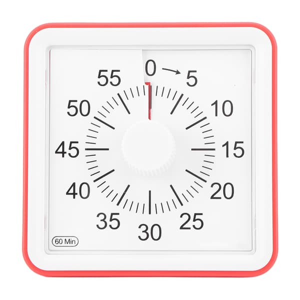 Visuell Timer Tyst Tyst Räkning 60 Minuters Nedräkningstimer för Studenter Kök Röd
