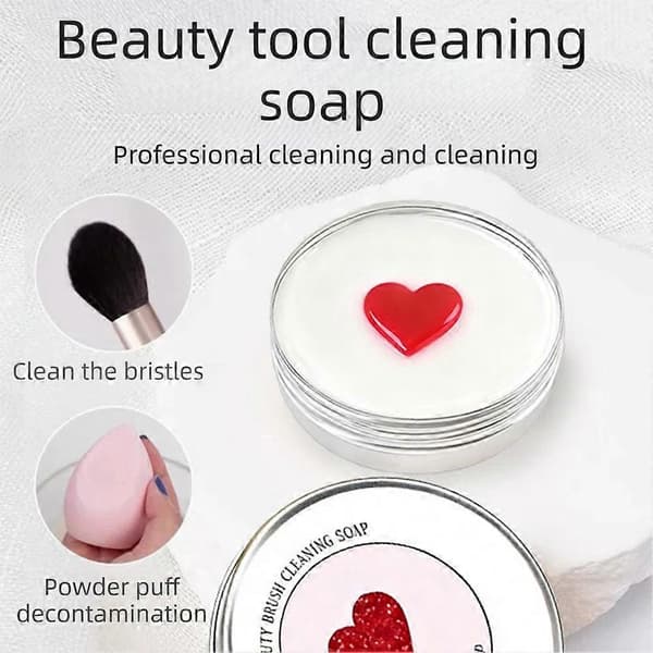 Makeupbørsterenser sæber med silikonemåtte Solid-børstesvamprenser Bærbart rengøringsværktøj til makeup-svampe og børster 50g