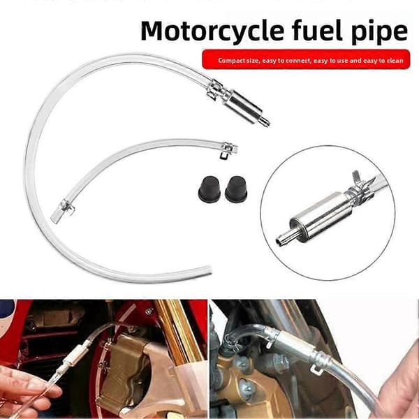 Universal bromsavluftningsslang envägs backventilrör avluftningsverktygssats för bilmotorcykelkoppling bromsavluftningsventil med munstyckslock och klämma 3 Sets