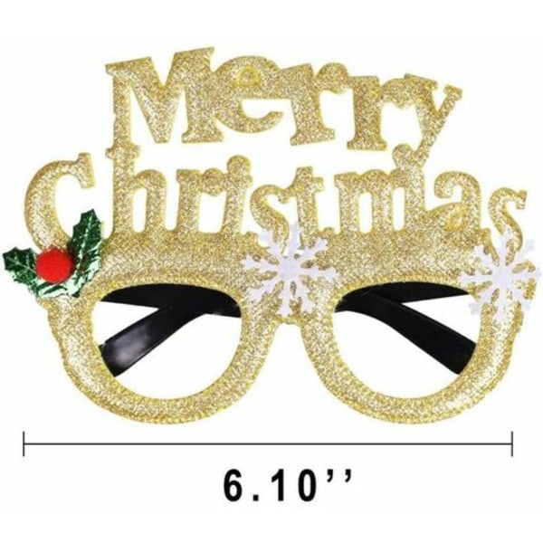 12 stk Julebriller Glitter Fest Briller Stel Julepynt Kostume Briller til julefester Ferie
