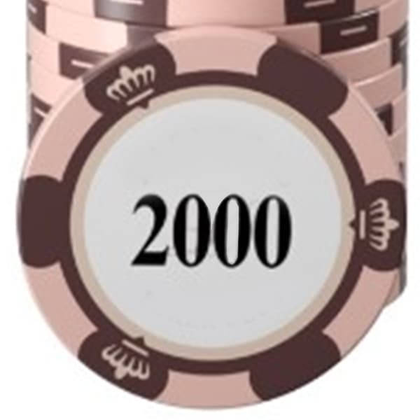 20 st Professionella Pokerchips Set Tydlig Utskrift Stora Siffror 2000 Brädspel Räkneskivor