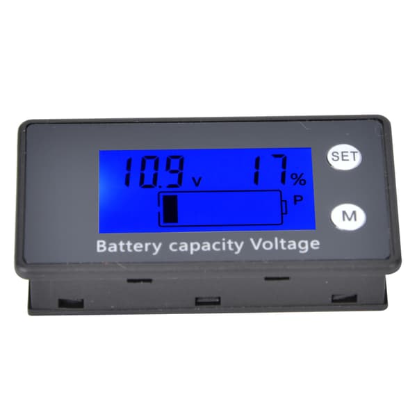 Digital LCD Voltmeter Bærbar DC 10-100V Batterispenningstester Blå Industriverktøy