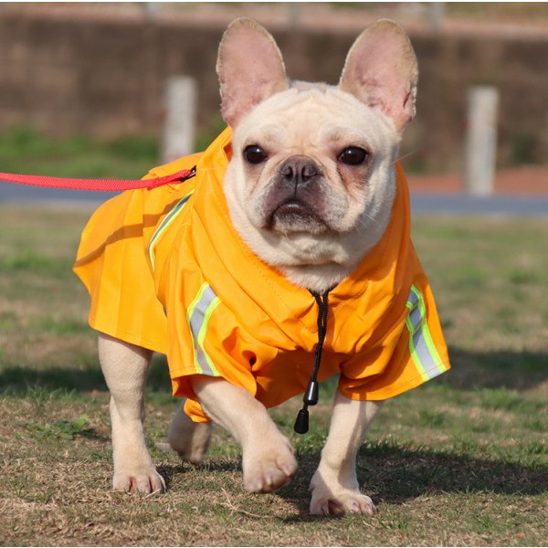 Hupullinen Big Dog Rain Poncho Heijastava Vedenpitävä Koiran Sadetakki Lemmikkien vaatteet - Oranssi 3XL 14 - 24kg,