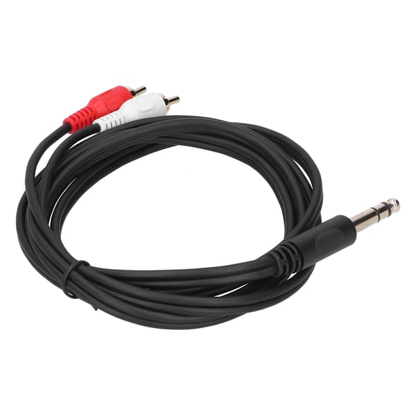 6,35 mm han til dobbelt RCA han lydkabel 1,5 m adapter konverter splitter