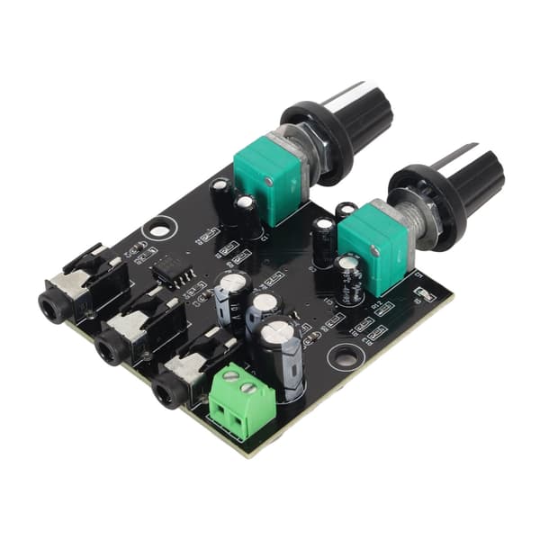 2-kanals stereo lydmixer board modul med hovedtelefonforstærker 5-12V DC input enkelt output
