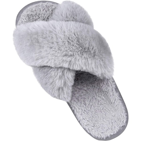 Soft and lightweight plush indoor and outdoor slippers for women