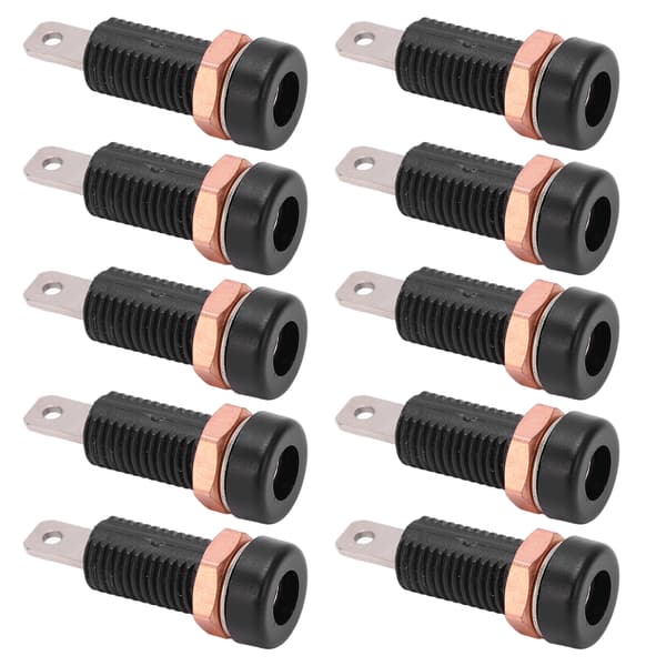 10 stk. 4 mm Banan Jack Socket Mount Bindingsstolpe Konnektor Adapter Panel Sort til Elektroniske Instrumenter