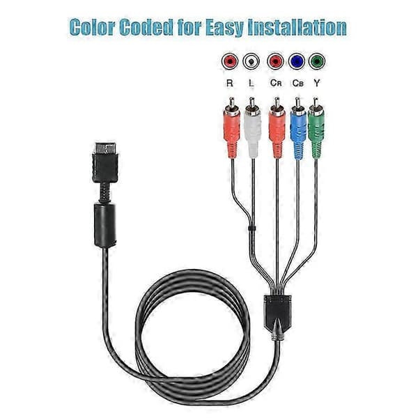 Ypbpr til PS2/PS3/PS3 Slim HDTV-TV HD Komponent AV-kabel 5-leder 6FT Black