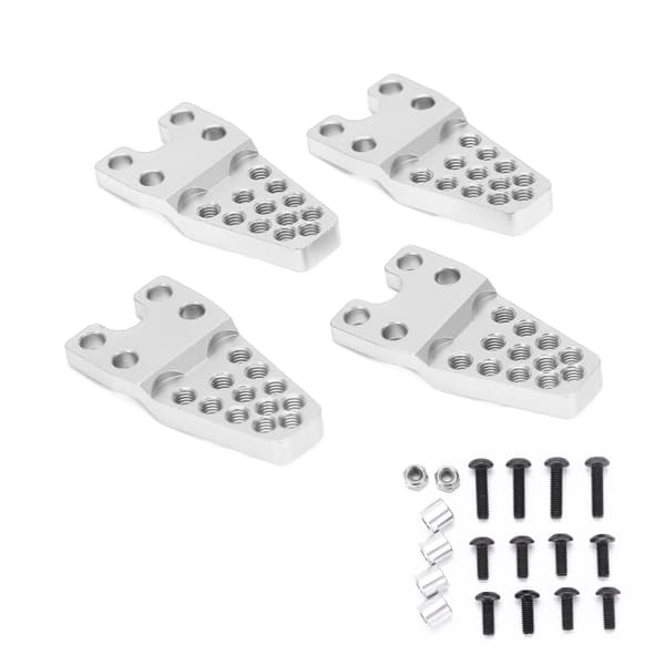 4 stk. RC-feste Aluminiumlegering Slitesterk Robust Utskiftbart Justeringstilbehør for 1/10 1/8 Simuleringsklatrebil Sølv