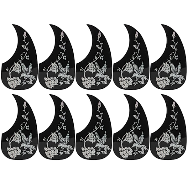 10 st gitarrskyddsplattor PVC Akustisk gitarr Scratch Pickguard Stränginstrumenttillbehör Silver