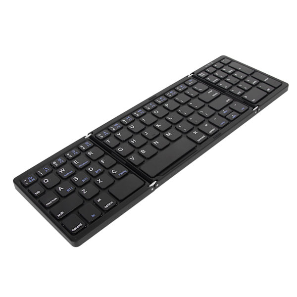 Bluetooth Trådløst Triple Foldbart Tastatur Multi-Enhedsforbindelse til Laptop Tablet Telefon Sort