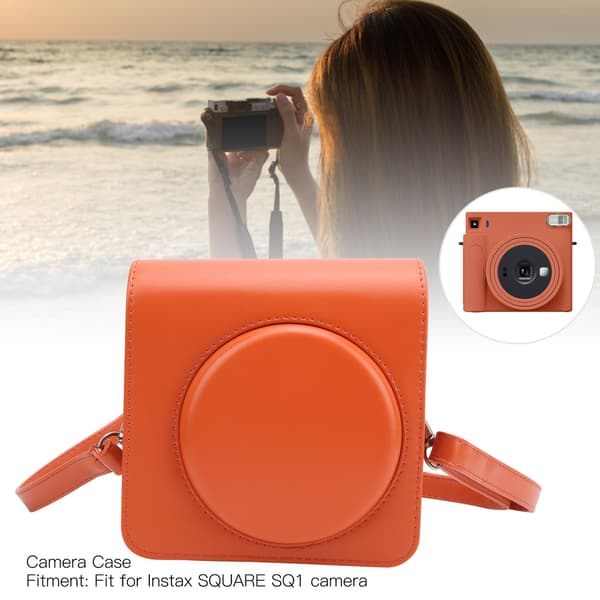 Instax SQUARE SQ1 Kamerataske - Orange PU Læder Skuldertaske