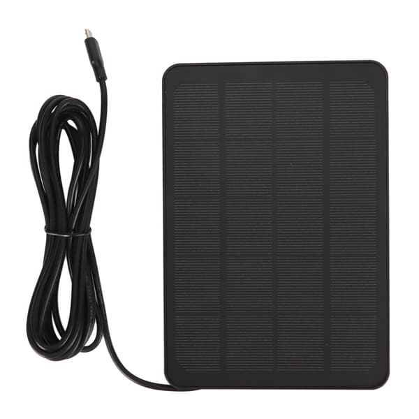 IP65 Vandtæt Solpanel Kamera Oplader 5V 4W Høj Effektivitet Micro USB C Sort