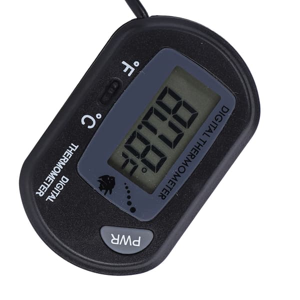 LCD Digital Akvarium Termometer Stor Tydlig Skärm Justerbar Akvarium Termometer Svart