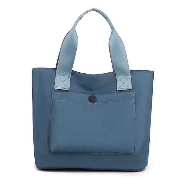 Canvas tygväska för kvinnor Canvas handväska med stängning med multi fickor för tonåringar till vuxna Marinblå)