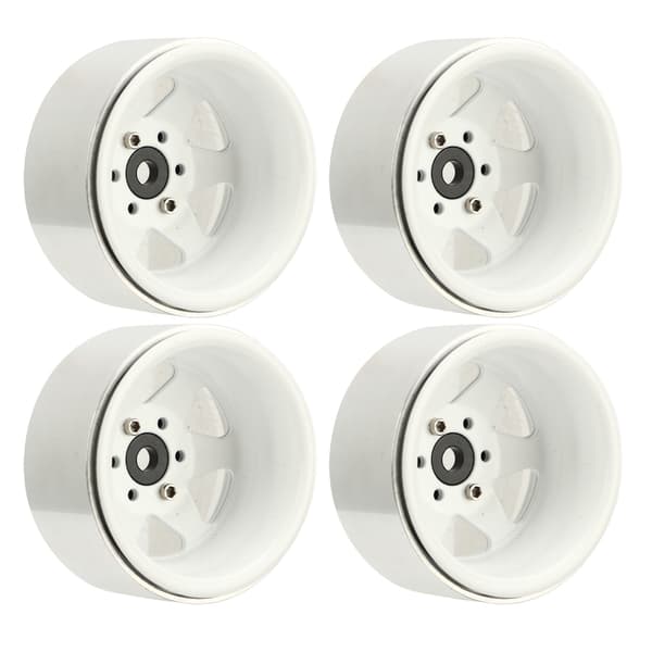 4 stk. Beadlock Fælgbredde Offset -8,9 mm Metal Deep Dish Nav til Axial SCX10 90046 1,9 Tommer Hvid