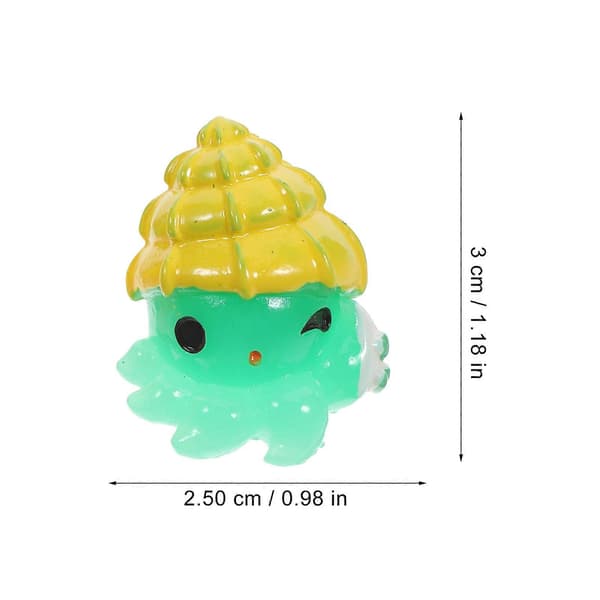 Miniature blækspruttefigur til fehavedekor 12 stk. assorterede farver harpiks