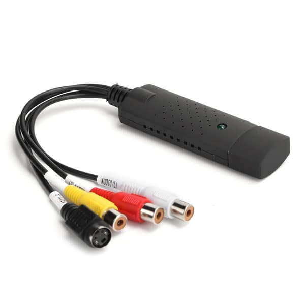 Video Capture Card Svart Bærbar USB 2.0 Windows XP Vista 7 8 10 Linux Konverter