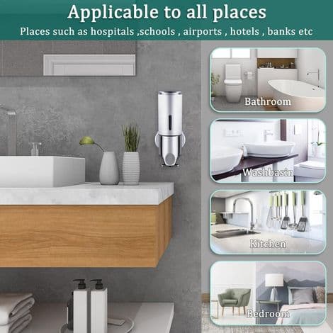 500 ml Soap Dispenser, Wall-Mounted Hand Soap Dispenser, Manual Soap Dispenser for the Kitchen