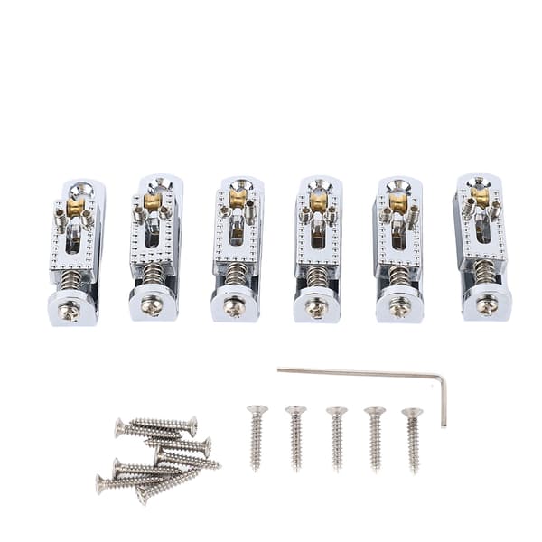 Elektrisk Guitar Split Bridge Sadel Rullekugle Strengplade Metal Halestykke Tilbehør Sølv