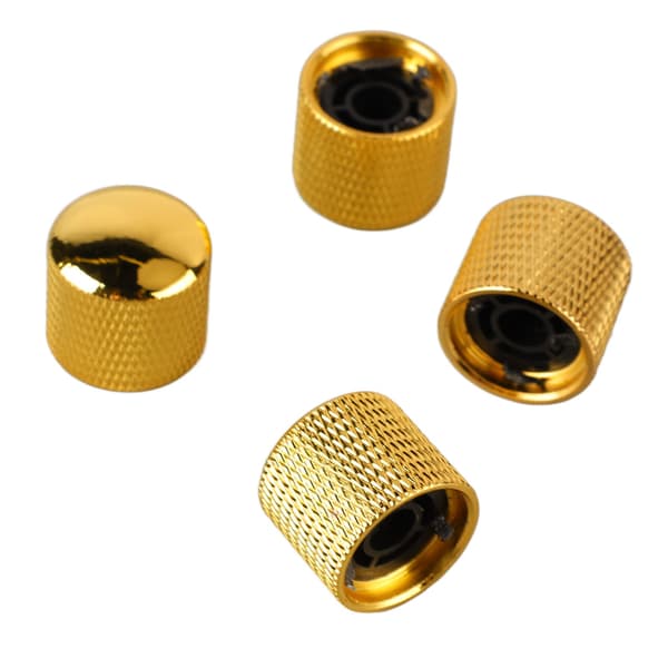 4st Gitarrknapp Metall Volym Ton Dome Kontrollknapp Musikinstrument Tillbehör Set GD103 Guld