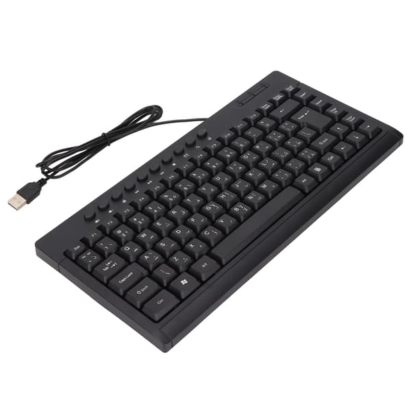 Mini Tastatur 95 Taster Kablet USB Lille Sort Arabisk Layout til Hjemmekontor Desktop Laptop