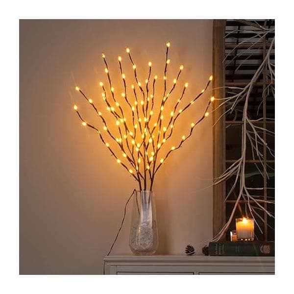 Ljus 77 cm 3-pack gren med 90 LED-grenljus Vattentät adapter