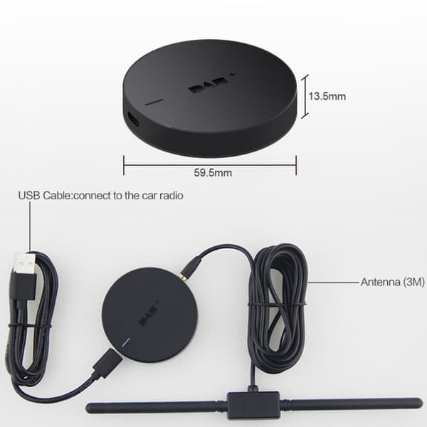 USB DAB+ Mottaker Forsterket Antenne Android 5.1 eller Senere