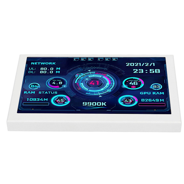 5 tommers datamaskin temperaturmonitor USB miniskjerm for AIDA64 PC CPU GPU RAM datamonitor hvit