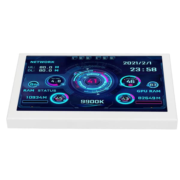 5 tums dator temperaturmonitor USB miniskärm för AIDA64 PC CPU GPU RAM Data Monitor Vit