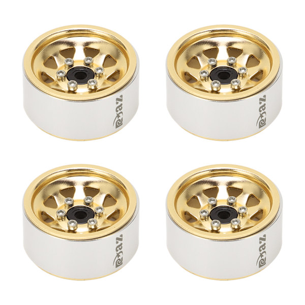 4st RC Bil Hjulnav 1.0in 7mm Hex Silver Yttre Triangulära 9 Hål Metallfälgar Koppar Crawler
