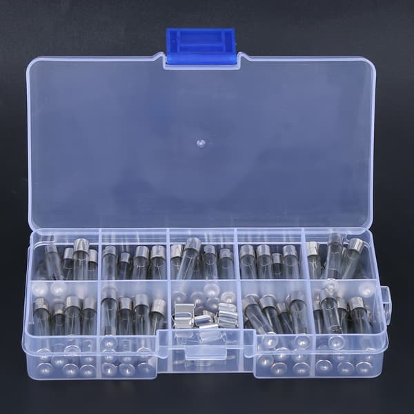 82 stk. 6x30 mm 250V 0,5A til 30A Glasrørsikring med Holder Assorteret Sæt