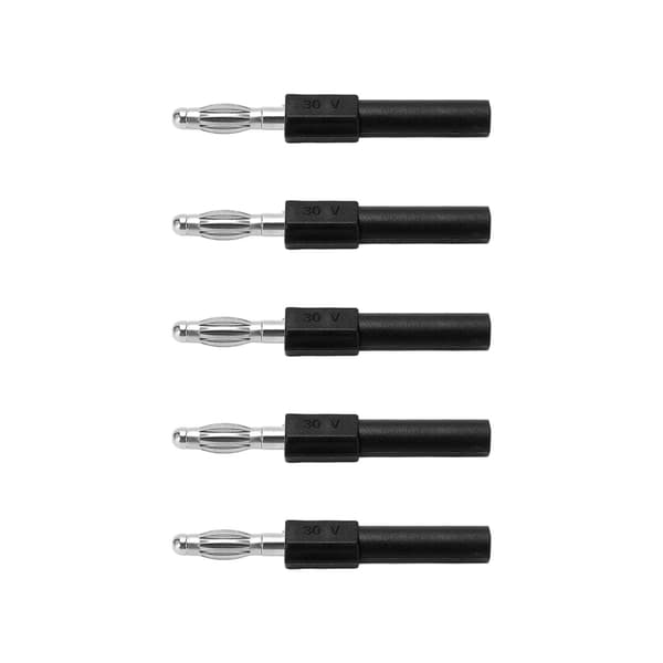 5 stk. 4 mm til 2 mm bananstikadapter Sort Stærk forbindelse God ledningsevne