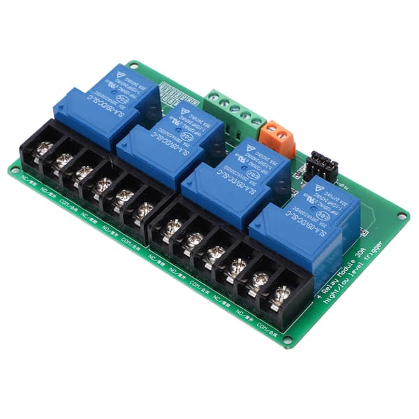 Relémodul 4-kanals krets automatisk kontroll høy lav nivå trigger elektronisk komponent 5V