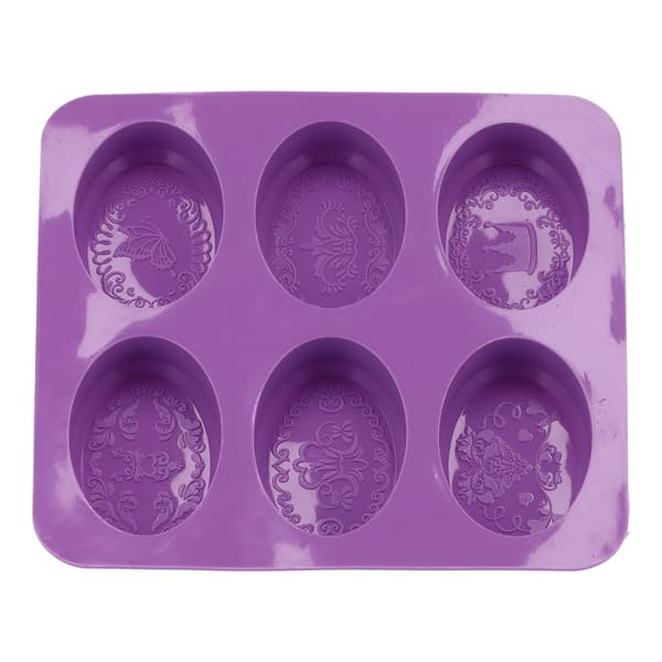 6 gitter original oval silikone sæbeform til håndlavet bageri