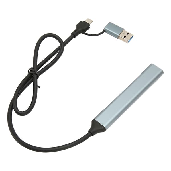 USB C Hub 4 Port 5Gbps Aluminiumlegering Plug Play Space Grey USB 3 0 Dokkingstasjon for Stasjonær PC Laptop