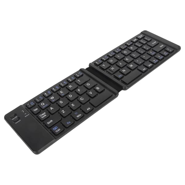 Vikbart Bluetooth-tangentbord, smalt, bärbart, trådlöst, för Windows 7 8, surfplatta, notebook, mobiltelefon, svart