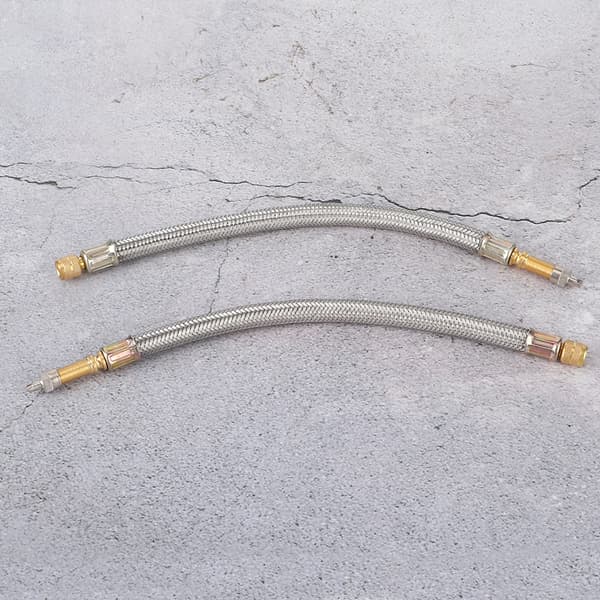 2 stk. Dækventil Forlænger Adapter Rustfrit Stål Flettet Bil Universal 250mm
