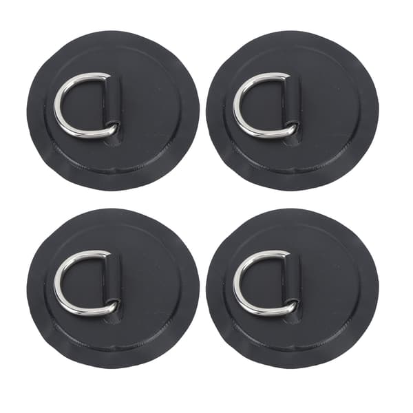 4 st D-ring Pad PVC Rund Form Stark Rostfritt Stål D-ring för Båt Flotte Paddle Board Svart