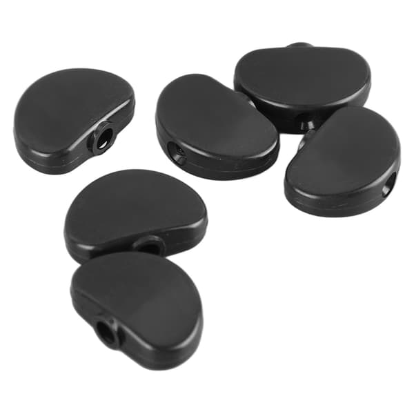6 stk. Guitar Stemmeskrue Knap Halvrund Plast Komfortabelt Greb Universal Stemmepind Erstatning Tip Sort